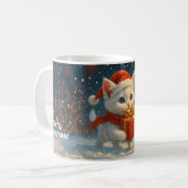 Joyeux Noël - Chat - Tasse Cadeau (Devant gauche)