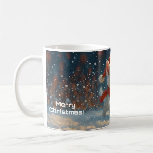 Joyeux Noël - Chat - Tasse Cadeau (Gauche)