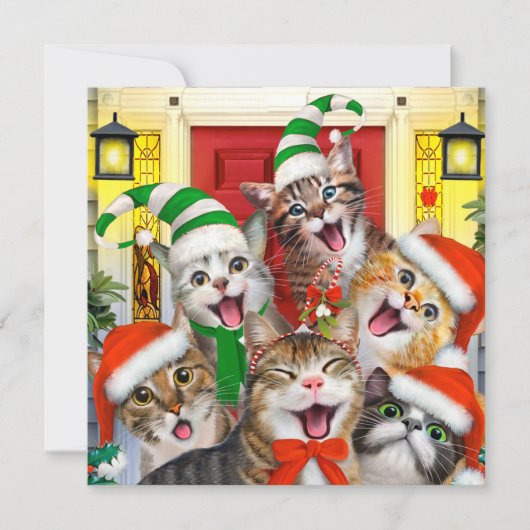 Joyeux Noël Chats Carte de séjour (Devant)