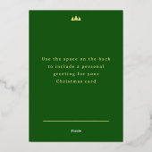 Joyeux Noël Chicago Green Foil Carte de vacances (Verso)