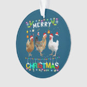 Joyeux Noël Chicken Chemise Santa Hat Lumières Xma (devant)