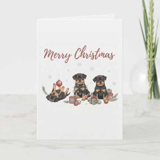 Joyeux Noël Chiens Carte Trois Noël Chien (Devant)