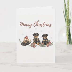 Joyeux Noël Chiots Carte Trois Noël Chien