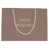 Joyeux Noël Choc Brown 9C7F74 Grand sac cadeau (Dos)