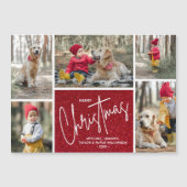 Joyeux Noël Cinq photos Carte magnétique (Devant)