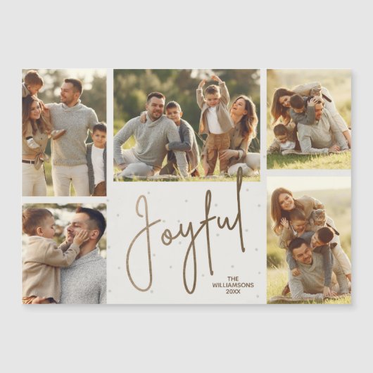 Joyeux Noël Cinq photos Carte magnétique (Devant)