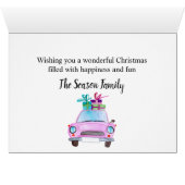 Joyeux Noël classique Voiture aquarelle (Intérieur Horizontal (Bas))