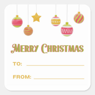 Joyeux Noël Coloré À De Sticker Carré