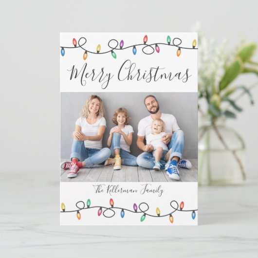 Joyeux Noël coloré Fête Carte photo (Debout devant)