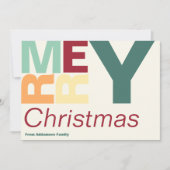 Joyeux Noël Contemporain Carte de Nom de Famille (Devant)