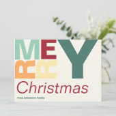 Joyeux Noël Contemporain Carte de Nom de Famille (Debout devant)