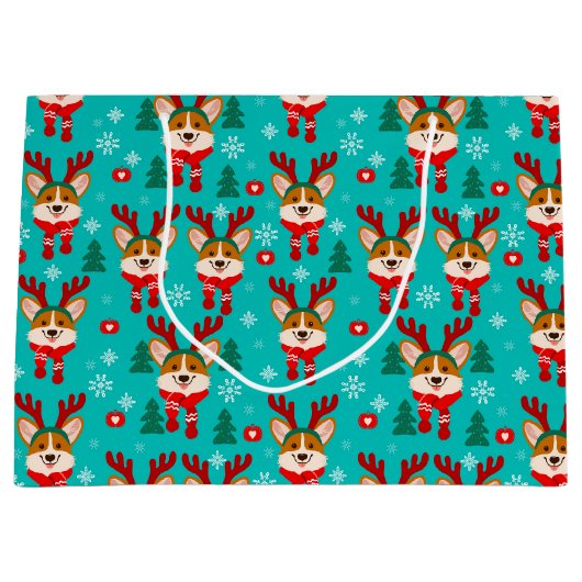 Joyeux Noël Corgi chien sac cadeau (Devant)