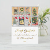 Joyeux Noël Cosy Home Scène Carte de Noël (Debout devant)