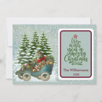 Joyeux Noël Cosy Père Noël Vintage Carte de Noël