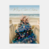 Joyeux Noël côtier Plage tropicale Holiday Tree (Recto)