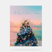 Joyeux Noël côtier Plage tropicale Holiday Tree (Recto)