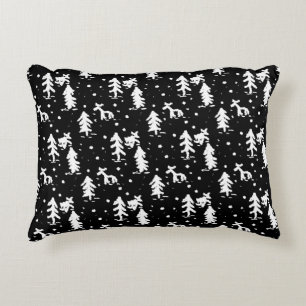 Joyeux Noël! Coussin Accent noir et blanc