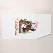 Joyeux Noël Cowboy (Serviette de bain)