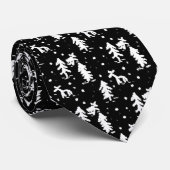 Joyeux Noël! Cravate noir et blanc (Roulé)