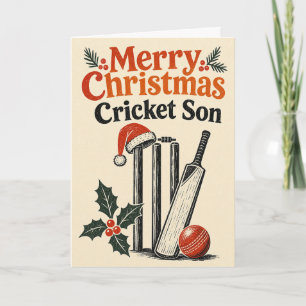 Joyeux Noël Cricket Fils Carte