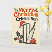 Joyeux Noël Cricket Fils Carte (Fleur jaune)