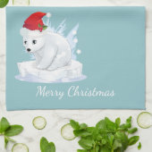 Joyeux Noël Cuisine Serviette Ours Polaire (Plié)