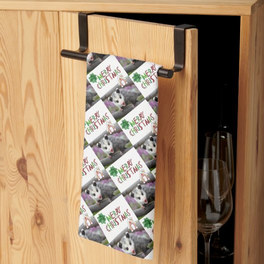 Joyeux Noël Cuisine Serviettes Opossum (Pliage en tiers)