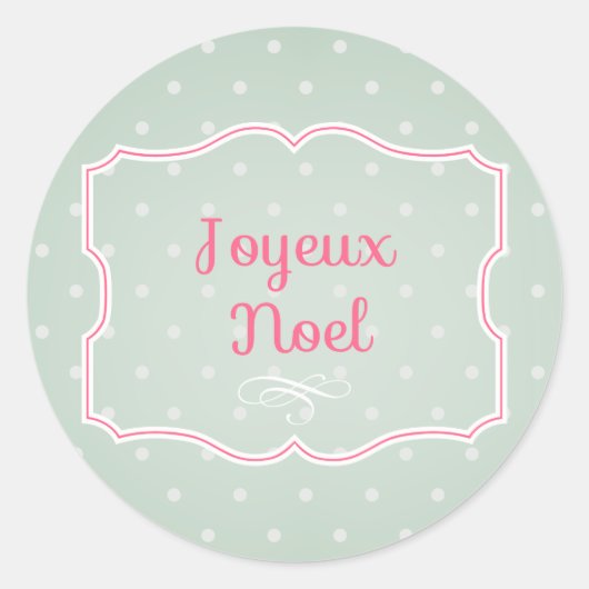 Joyeux Noel Cupcake Topper/Sticker Ronde Sticker (Voorkant)
