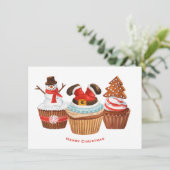 Joyeux Noël Cupcakes Carte de vacances (Debout devant)