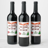 Joyeux Noël Custom Étiquette bouteille de vin (Bouteilles)
