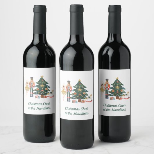 Joyeux Noël Custom Nutcracker Vin Étiquette (Bouteilles)