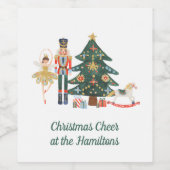 Joyeux Noël Custom Nutcracker Vin Étiquette (Étiquettes simples)