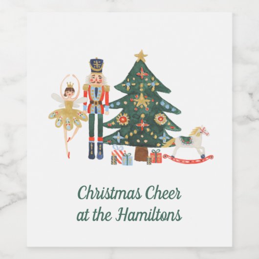 Joyeux Noël Custom Nutcracker Vin Étiquette (Étiquettes simples)