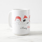 Joyeux Noël Cute Draw Cats Café Mug (Devant gauche)