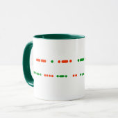 Joyeux Noël dans la tasse de code Morse (Devant gauche)
