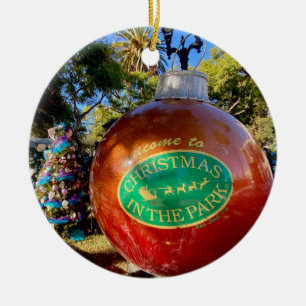 Joyeux Noël dans le parc ! Ornement en céramique