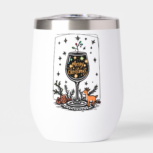 Joyeux Noël dans un verre de vin (Avant)