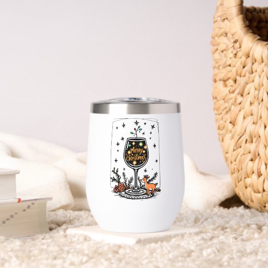 Joyeux Noël dans un verre de vin (Salon (pivotée))