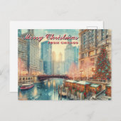 Joyeux Noël De Chicago Carte Postale Holiday (Devant / Derrière)