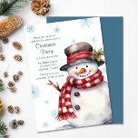 Joyeux Noël de fête Snowman Invitation<br><div class="desc">Découvrez l'esprit des merveilles hivernales avec cette invitation de Noël bonhomme de neige de vacances! Cette carte festive met en scène un charmant bonhomme de neige qui tombe doucement dans la neige, capturant la magie de la saison. Les détails sont entièrement personnalisables, vous assurant que votre rencontre est juste. Rassemblez...</div>