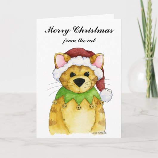 Joyeux Noël de la carte de chat (Devant)
