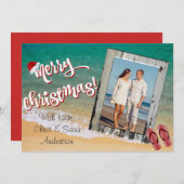 Joyeux Noël de la carte de Noël de la plage (Devant / Derrière)