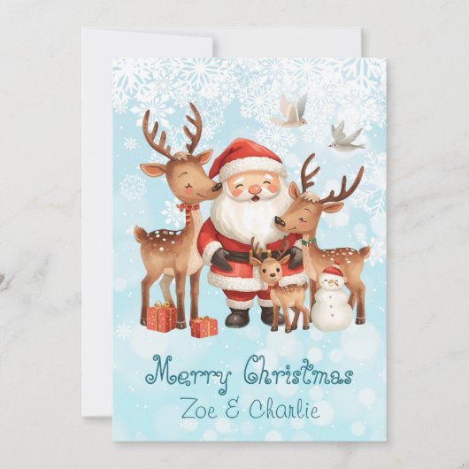 Joyeux Noël de la carte de Noël Santa Flat (Devant)