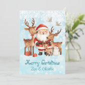 Joyeux Noël de la carte de Noël Santa Flat (Debout devant)