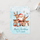 Joyeux Noël de la carte de Noël Santa Flat (Devant/Arrière en situation)