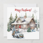 Joyeux Noël de la carte de vacances Cabine (Devant)
