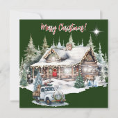 Joyeux Noël de la carte de vacances Cabine (Devant)