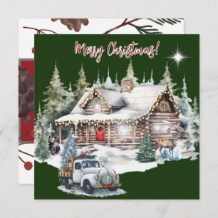 Joyeux Noël de la carte de vacances Cabine