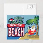JOYEUX Noël de la carte postale de PLAGE (Devant / Derrière)