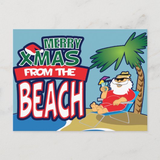 JOYEUX Noël de la carte postale de PLAGE (Devant)